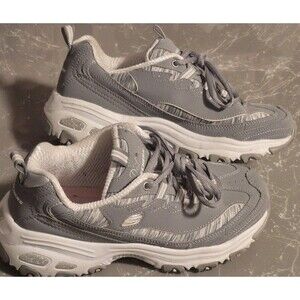 Skechers Womens D'Lites Interlude 11978 Gray Shoes Sneakers,Size 7